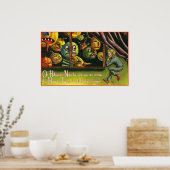 ヴィンテージ怖いカボチャのパーティーデコースター ポスター (キッチン)