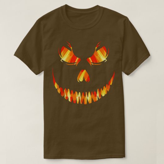 ヴィンテージ怖いカボチャ顔ハロウィーンのカボチャのちょうちんハロウィー Tシャツ (デザイン正面)