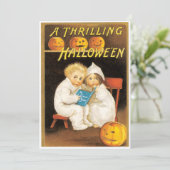 ヴィンテージ怖いハロウィーンストーリー招待状 招待状 (スタンド正面)