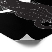 ヴィンテージ怖いハロウィーン黒猫コスチューム魔女ハ ポスター (角)