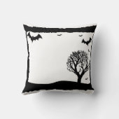 ヴィンテージ怖くて不気味なこうもりハッピーハローウィン クッション (裏面)