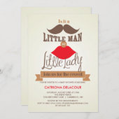 ヴィンテージ性素朴が赤ちゃんシャワーを明かす 招待状 (正面/裏面)