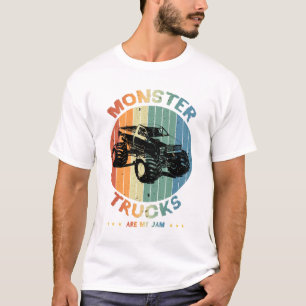 ヴィンテージ怪獣トラックは私のジャムレトロのサンセットマン Tシャツ