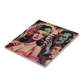 ヴィンテージ怪獣ホラーガール タイル (側面)