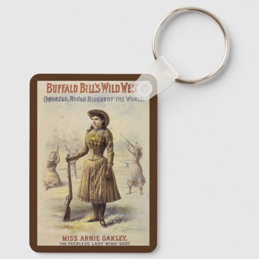 ヴィンテージ恋しく思アニエオークリー、ウェスタン女性のカーボーイ キーホルダー (裏面)