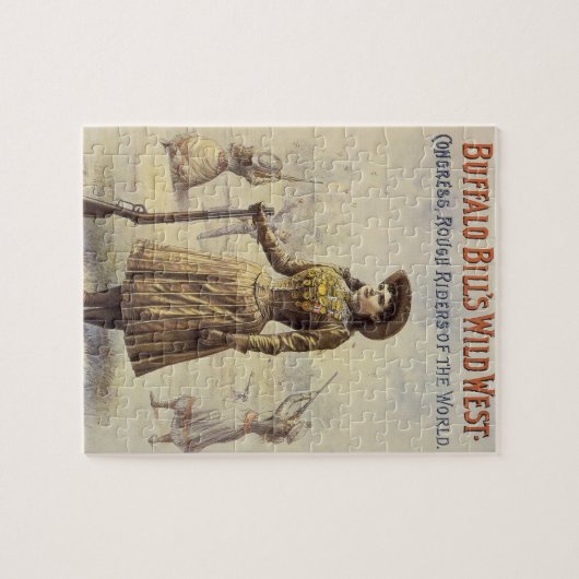 ヴィンテージ恋しく思アニエオークリー、ウェスタン女性のカーボーイ ジグソーパズル (横)