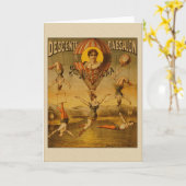 ヴィンテージ恋しく思ステーナ熱気球あいさつ カード (黄色い花)