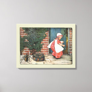 ヴィンテージ恋しく思リトルマフェットスパイダー子供部屋韻 キャンバスプリント