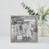 ヴィンテージ恋しく思「Lube Rack」フラットノートカード (スタンド正面)