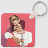 ヴィンテージ恋と恋、ピンクの新婚 キーホルダー (裏面)