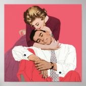 ヴィンテージ恋と恋、ピンクの新婚 ポスター (正面)