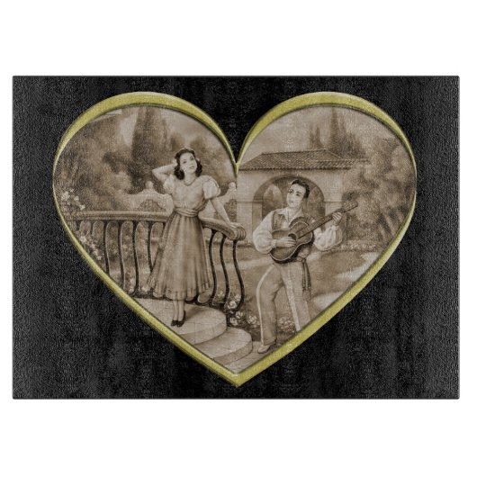 ヴィンテージ恋愛夫婦 カッティングボード (正面)