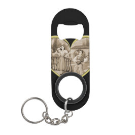 ヴィンテージ恋愛夫婦 キーホルダー栓抜き