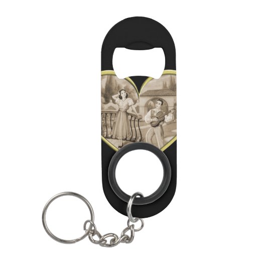 ヴィンテージ恋愛夫婦 キーホルダー栓抜き (正面)