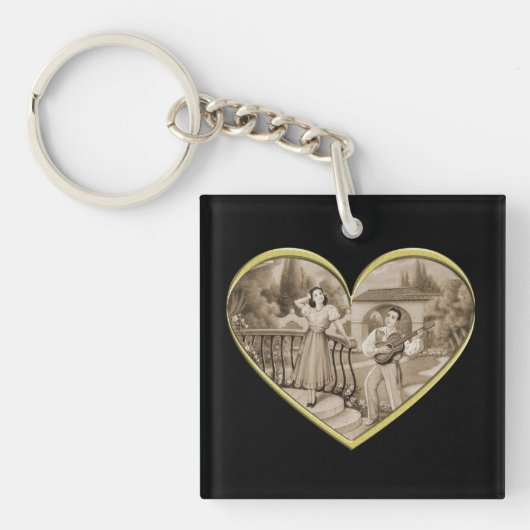 ヴィンテージ恋愛夫婦 キーホルダー (正面)