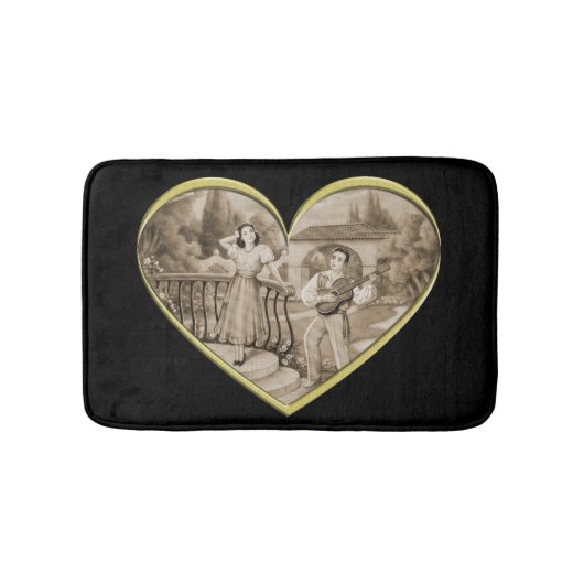 ヴィンテージ恋愛夫婦 バスマット (正面)