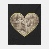 ヴィンテージ恋愛夫婦 フリースブランケット (正面)