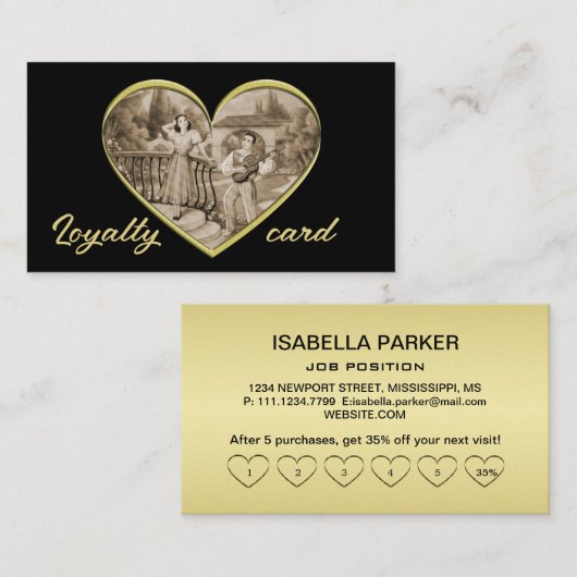 ヴィンテージ恋愛夫婦 ロイヤリティカード (正面/裏面)