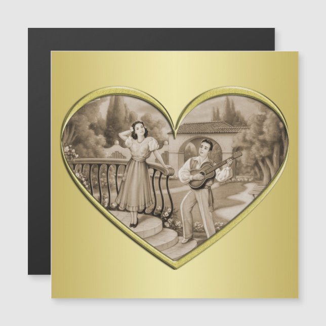 ヴィンテージ恋愛夫婦、男女、金ゴールド (正面/裏面)