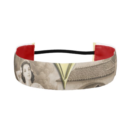 ヴィンテージ恋愛夫婦、男女、金ゴールド アスレチックヘッドバンド (正面)