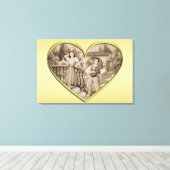 ヴィンテージ恋愛夫婦、男女、金ゴールド キャンバスプリント (インサイチュ (ウッドフロア))