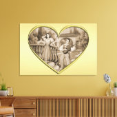 ヴィンテージ恋愛夫婦、男女、金ゴールド キャンバスプリント (インサイチュ (リビング))