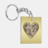 ヴィンテージ恋愛夫婦、男女、金ゴールド キーホルダー (正面左)