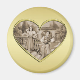 ヴィンテージ恋愛夫婦、男女、金ゴールド マグネット