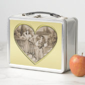 ヴィンテージ恋愛夫婦、男女、金ゴールド メタルランチボックス (インサイチュ)
