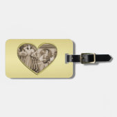 ヴィンテージ恋愛夫婦、男女、金ゴールド ラゲッジタグ (正面横)