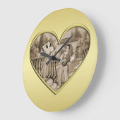 ヴィンテージ恋愛夫婦、男女、金ゴールド ラージ壁時計 (傾斜)