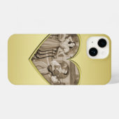 ヴィンテージ恋愛夫婦、男女、金ゴールド iPhoneケース (裏面横)
