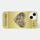 ヴィンテージ恋愛夫婦、男女、金ゴールド iPhoneケース (裏面横)