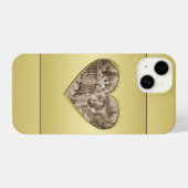 ヴィンテージ恋愛夫婦、男女、金ゴールド iPhoneケース (裏面横)