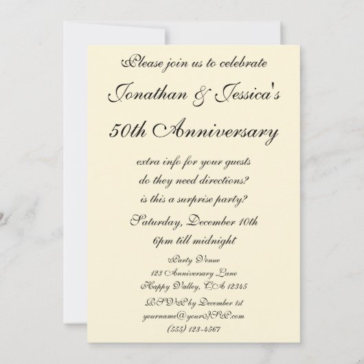 ヴィンテージ恋50周年記念パーティー 招待状 (裏面)