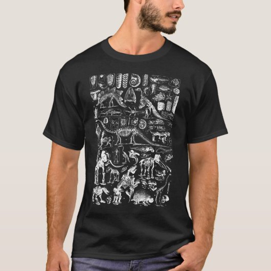 ヴィンテージ恐竜の化石Tレックス古生物学 Tシャツ (正面)