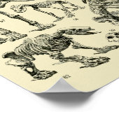 ヴィンテージ恐竜の骨の化石 ポスター (角)