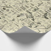 ヴィンテージ恐竜の骨の化石 ラッピングペーパー (角)