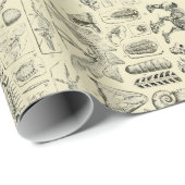 ヴィンテージ恐竜の骨の化石 ラッピングペーパー (ロールコーナー)