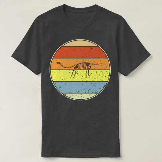 ヴィンテージ恐竜の骨格レトロ恐竜の骨格 Tシャツ (デザイン正面)