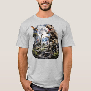 ヴィンテージ恐竜グラフィックTシャツ、レトロTレックスジュラ Tシャツ