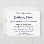 ヴィンテージ恐竜バラパサウルス誕生日パーティー 招待状 (裏面)