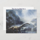 ヴィンテージ恐竜バラパサウルス誕生日パーティー 招待状 (正面/裏面)