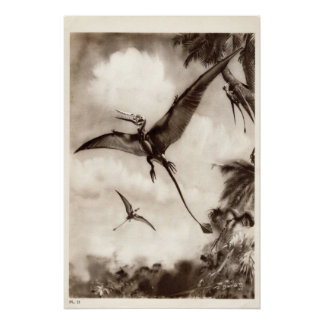 ヴィンテージ恐竜プリント#3 ポスター