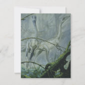 ヴィンテージ恐竜メガノサウルス誕生日パーティー 招待状 (正面)