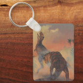 ヴィンテージ恐竜、ジャングルのカルノタウロスの轟音 キーホルダー (正面)