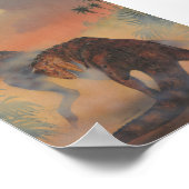 ヴィンテージ恐竜、ジャングルのカルノタウロスの轟音 ポスター (角)