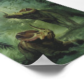 ヴィンテージ恐竜、ジャングルのセントロザウルス ポスター (角)