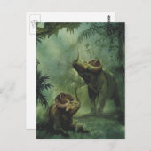 ヴィンテージ恐竜、ジャングルのセントロザウルス ポストカード (正面/裏面)