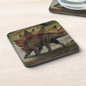 ヴィンテージ恐竜、ステゴサウルス、穂状花序 コースター (左側)